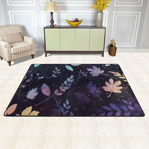 Tapis de sol absorbant grand format motif feuilles étoiles
