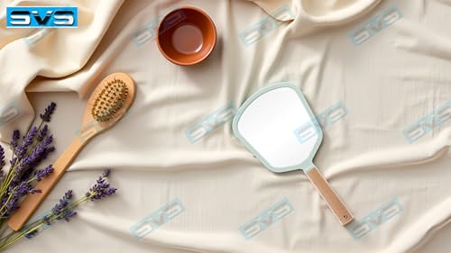 Image of Makeup Mirror with Magnification, for Desk Make Up, Magnifying Hand Held Mirror (Sky Blue)
