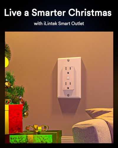 Image of Lumary Smart Wall Outlet 110V 15Amp, Timer, Remote Control, ETL FCC, Group | Tamper-Resistant, No Hub Required, 2.4G WiFi Outlet, Works with Alexa /Google Home, Kitchen /Bedroom /Living Room /Office, 1 Pack