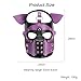 ALMYMM Leather Puppy Mask, Neoprene Puppy Face Muzzle, Removable Full Face Pup Hood Mask, Halloween Mask, Men Cosplay Mask (Purple)