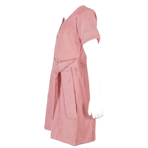 Girls Uniform School Dress Soft Comfortable Gingham Check Belted Summer Dresses Matching Scrunchies Age 3-14 Years4