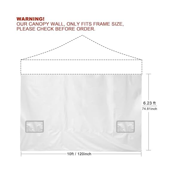 Sanway instant canopy tent sunwall 10×10 canopy sidewalls splicable with silver coating 2 storage pockets 1 pack sidewall only white  urban country home decor