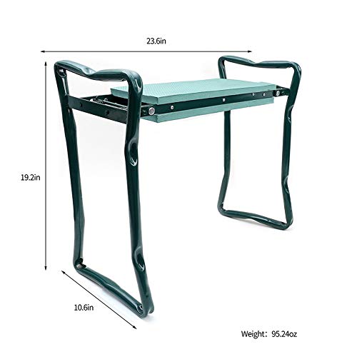 Chenghao Garden Kneeler Seat Garden Stools Foldable Stool With Tool Bag Pouch Eva Foam Pad Capacity-Protects Your Knees For Gardening(Large-23.6" X 10.6" X 19.3") Tool Kit（Wh000005） #TOP4
