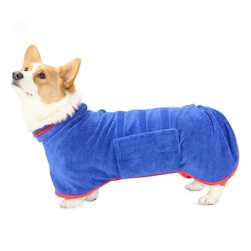 Didiseaon 2 Peças Roupão De Banho Para Animais De Estimação Absorvente Com Capuz Roupão Para Animais