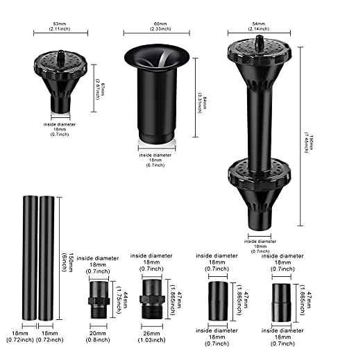 Hottche Fountain Nozzle Kit Plastic Fountain Water Spray Heads For Small Ponds In 3 Fountain Patterns: Blossom, Mushroom And Two-Tier Patterns (Size L） #TOP1