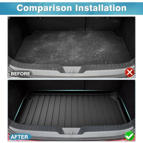 Image of Mixsuper Custom Fit Cargo Liner for 2019-2025 2026 Mazda 3 Hatchback Trunk Liner All Weather Rear Cargo Trunk Mat (Does Not Fit Sedan Models) Black