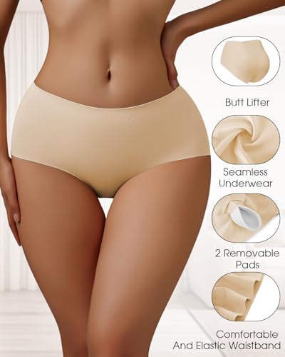 Image of Butt Lifting Panties Padded Underwear for Women Seamless Hip Enhancer Tummy Control Shapewear Briefs