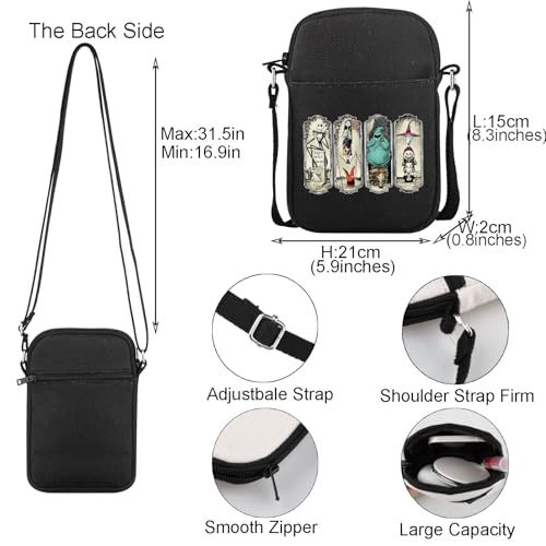 TGBJE Horror Movie Fans Gifts Jack and Sally Crossbody Purses Bag Spooky Season Gift Zero Inspired Adjustable Strap Bag (BL nightmare 4 CB)2