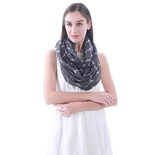 Lina & Lily Greyhound Dog Print Women's Infinity Scarf Lightweight2