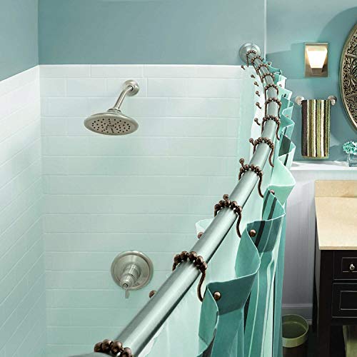 Goowin Shower Curtain Hooks, 12 Pcs Shower Curtain Rings, Stainless Steel Roller Rust-Resistant Balance Sliding Anti-Drop Double Shower Hooks For Curtain Bathroom Shower Curtains (Bronze) #TOP6