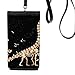 Dinosaur Grass Huge Bones Phone Wallet Purse Hanging Mobile Pouch Black Pocket