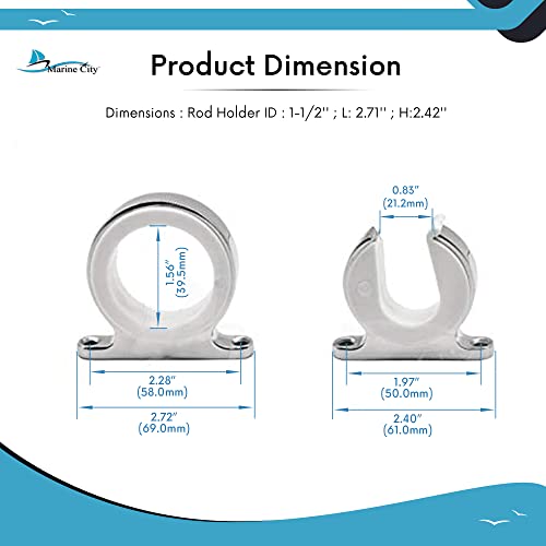 Marine City Aluminum Strong Durable Bright Silver Smooth Polished Fishing Rod Storage Hanger Rack Holder For Boats – Ships – Vans – Cars – Marines – Hardware Accessories (1 Set) #TOP4