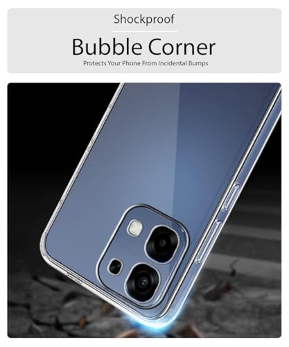 Image of WOW IMAGINE Transparent Back Cover Case for Oppo A6 Pro 5G | Raised Bumps for Full Device & Camera Protection Shockproof TPU Silicone Back Case Mobile Cover - Transparent
