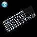Rii Mini Bluetooth Keyboard with Touchpad,Built in Laser Pointer,Backlit Remote Control Portable Wireless Keyboard Mini for Smartphone/PC/Laptop/Tablets/Windows/Mac/Android/TV/Xbox/PS3. X1-BT