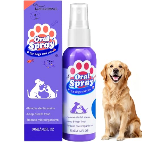 DRVUXBIL Pet Oral Spray, Teeth Cleaning Spray for Dogs and Cats, Pet Dental Care Spray, Pet Breath Freshener, No Brushing, Easy to Use