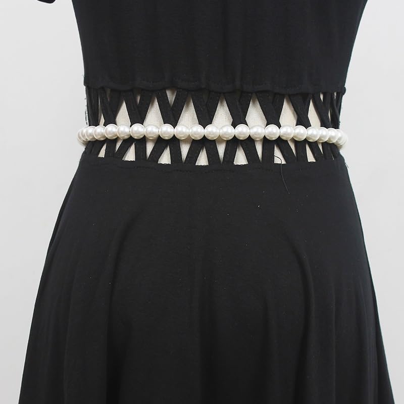 Belt Women's embellished dress with skirt Pearl waist chain accessory Fanny pack Rhinestone mini bag4