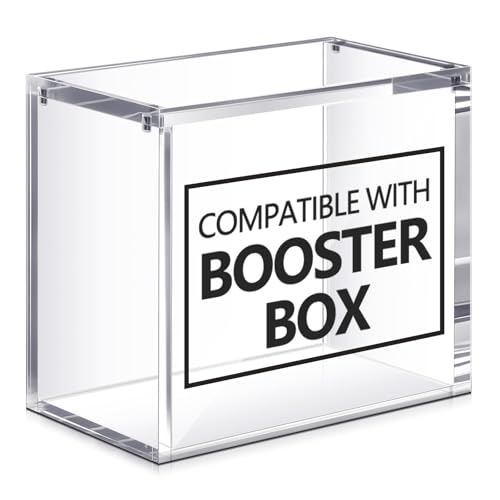 Image of Cinnvoice 2 Pcs Acrylic Magnetic Case Booster Box Protective Case Stackable 4mm Thick Magnetic Closure Gifts for Collectors, Cards Not Included (Booster)