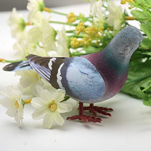 QOTSTEOS Künstliche Simulationstaube, Mini-künstliche Vögel aus Schaumstoff, Gartenornamente für Haus, Dekoration, Miniatur-Modell, künstliche Tauben-Taube