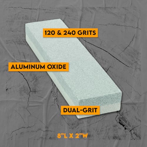 Image of SE 8 inch Dual Grit Sharpening Stone - 120 /240 Aluminum Oxide for Knives, Tools, and Blades - SS8