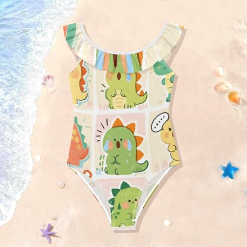Bañador de dinosaurios para niña ideal para vacaciones de verano y juegos en la playa 2