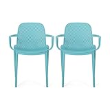 Christopher Knight Home Yanira Outdoor Dining Chair (Set of 2), Teal