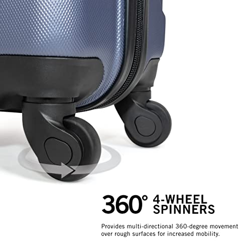Kenneth Cole Out Of Bounds Lightweight Durable Hardshell 4-Wheel Spinner Cabin Size Travel Suitcase, Smokey Purple, 20-Inch Carry On #TOP3