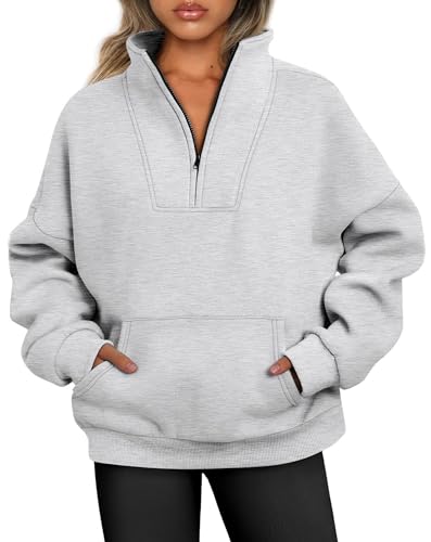 Jhsnjnr Damen Sweatshirt Fleece Rollkragenpullover Herbstjacke mit Känguru...