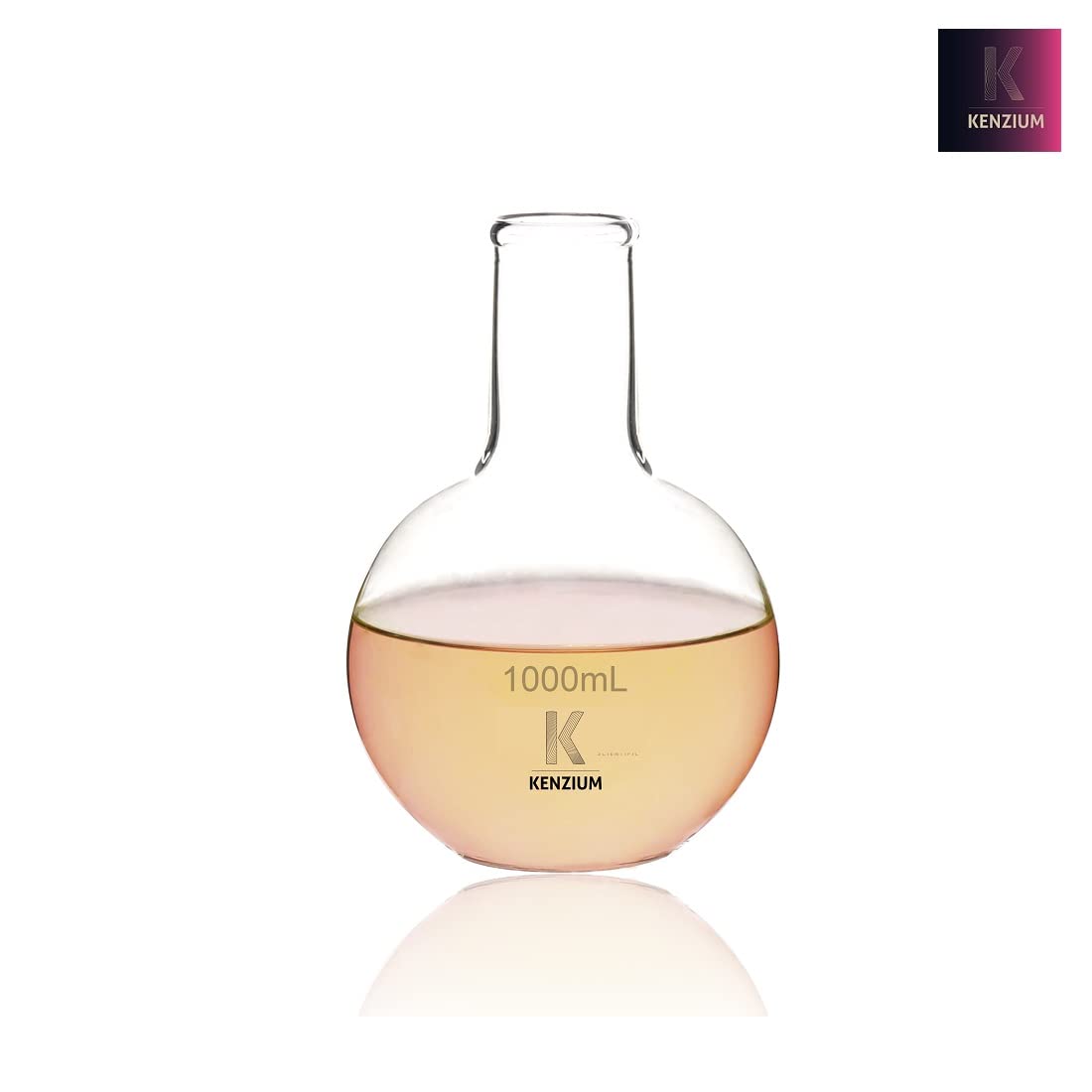 Labbox - Matraz de ebullición de fondo plano, matraz esférico de 1000 ml, cuello estrecho, vidrio de borosilicato 3.3 de alta resistencia Suministros de laboratorio - Ideal para hervir