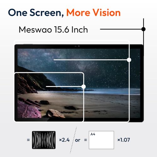 Image of MESWAO 15.6 Inch Android 16 Tablet, Widevine L1 Certified Large Screen Pad | 8GB RAM 256GB ROM, Helio G99 Octa-Core, 30W Fast Charge 12000mAh Battery, Digital Sheet Music Stand for Musicians