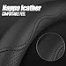 LKWLIKEI Nappa Premium Leather car Steering Wheel Cover, Non-Slip, Breathable, Universal 15 inches