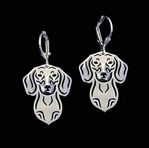 Dachshund Dog Earrings Necklace or Set for Women By Ginger Lyne | Sterling Silver Pendant and Box Chain or Drop Dangle Earrings Puppy Pet Jewelry for Wife or Girlfriend - Image 3