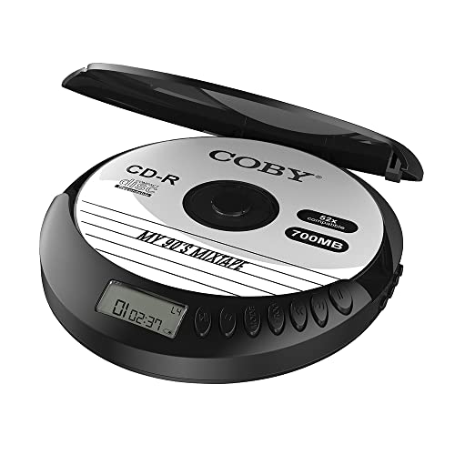 Coby Bluetooth Cd Player Portable, Fm, Aux, Mp3 Anti-Skip Compact Discman | Lightweight Portable Cd Player With Headphones | Hp Jack, Rech Batt, 6 Hours Play | Portable Cd Player For Car, Home, Travel #TOP6
