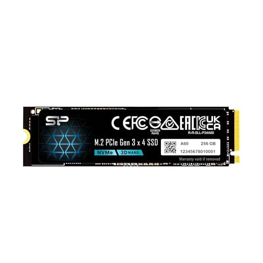 Silicon Power 256GB NVMe M.2 PCIe Gen3x4 2280 SSD (SP256GBP34A60M28)