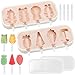 DGMI Eisformen Silikon Formen, Stieleisformen, 2 St&uuml;ck Eisformen mit 12 Sticks, BPA Frei Kuchen Eis am Stiel Backform, Popsicle Molds Set, Tier und Fruchtmotive Formen f&uuml;r Kinder und Erwachsene