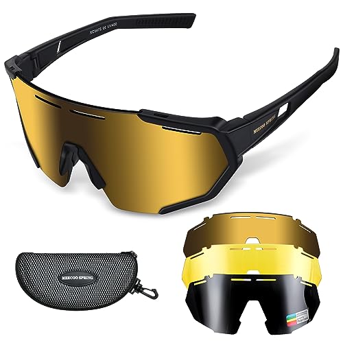 Meecoo Spring Youth Baseball Sunglasses For Boy 8-12 With 3 Interchangeable Lenses,Tr90 Frame Uv400 Protection Biking Glasses #TOP21