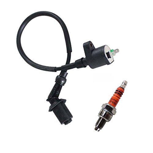 Poweka New Pack of Ignition Coil Spark Plug for E-TON Viper 50 70 90 ATV Eton RXL50 50CC RXL70 70CC RXL90 90cc