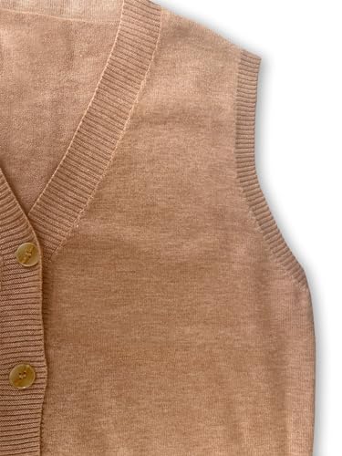 Image of Wowcarbazole Womens Sweater Vest Sleeveless Knit V Neck Summer Tops Trendy Casual Button Down Slim Fitted Ribbed Vest