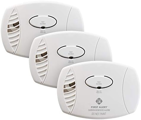 FIRST ALERT CO400-3 Carbon Monoxide Detector, Battery Operated, White , 3-Pack -CO400-3
