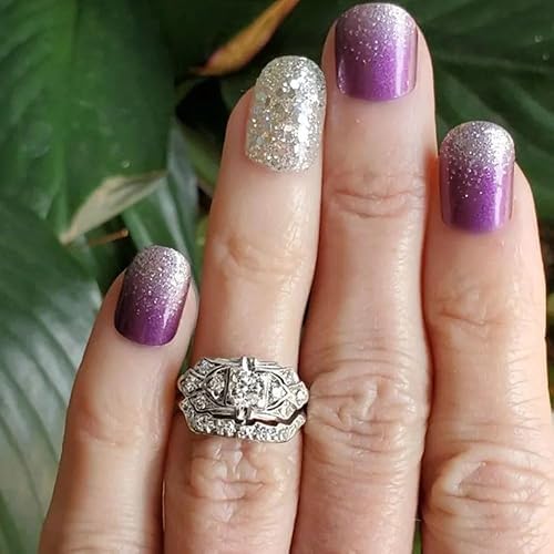 2 Ct Round Cut Diamond Antique Art Deco Wedding Bridal Edwardian Ring For Women Set Old European Cut Diamond Ring 14K White Gold Plated Vintage Inspired Ring Set 925 Sterling Silver Ring