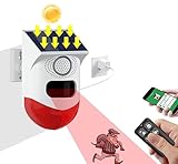 Sirena de luz de Alarma estroboscópica Solar Sirena de Alarma para Exteriores con Control Remoto y Sensor de Movimiento Luz de Sirena de Seguridad de Sonido de 120 db IP67 a PRU