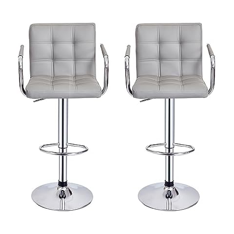Panana Grey Swivel Barstool with Armrests Cover