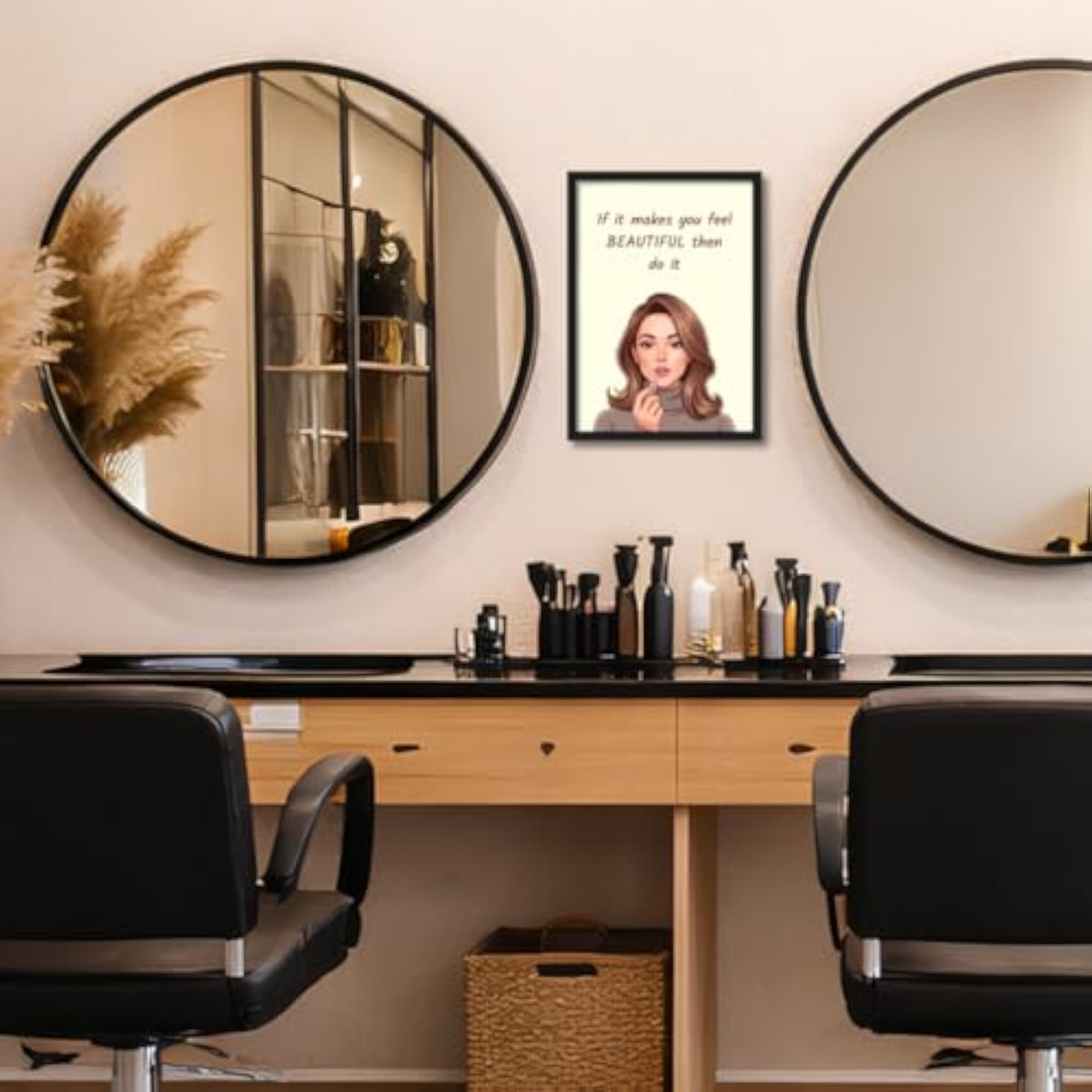 Beauty Parlour Wall Frame Poster, Chic Makeup Art Decor