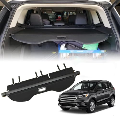 Vesul Retractable Rear Trunk Cargo Cover Compatible with Ford Escape 2013-2019 Security Shade Shield Tonneau Cover Anti-Peeping Luggage Privacy Screen with Extra Canvas Cover