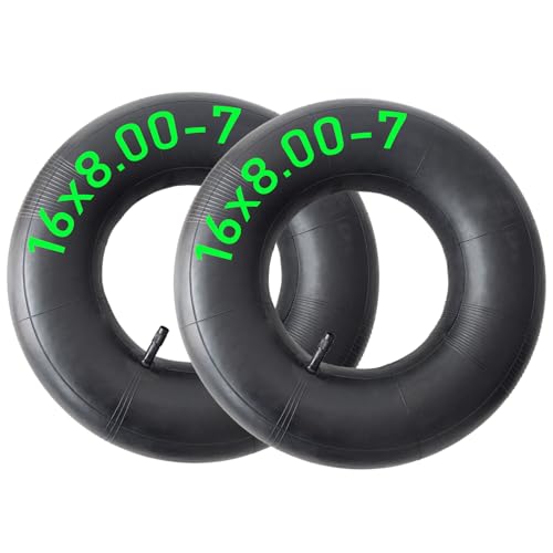 2-Pack 16x8.00-7 Inner Tube 16x8-7 Inner Tube Straight Valve Stem