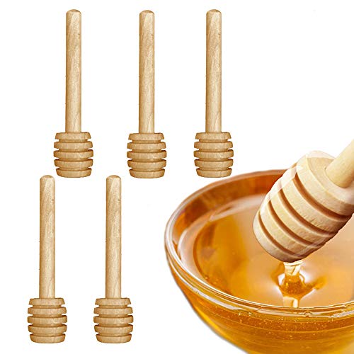 5 Pack 32 Inch Mini Wooden Honey Dipper Sticks Honey Dippers Jam Muddler Syrup Stirrer for Honey Jar Dispense Drizzle Honey
