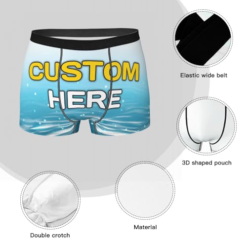 Custom Men Boxer Briefs Personalized Underwear Add Your Photo Text Logo Breathable Men Boxer Shorts for Husband Boyfriend Birthday Gifts Multicolor2