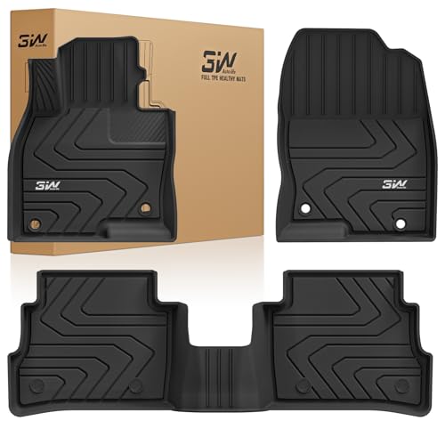 3W Floor Mats for Mazda CX-5 2025 2024 2023 2022 2021 2020 2019 2018 2017, Heavy Duty TPE All Weather Custom Fit Floor Liners, Anti-Slip Car Accessories, 1st & 2nd Row, Black 2.For Mazda CX-