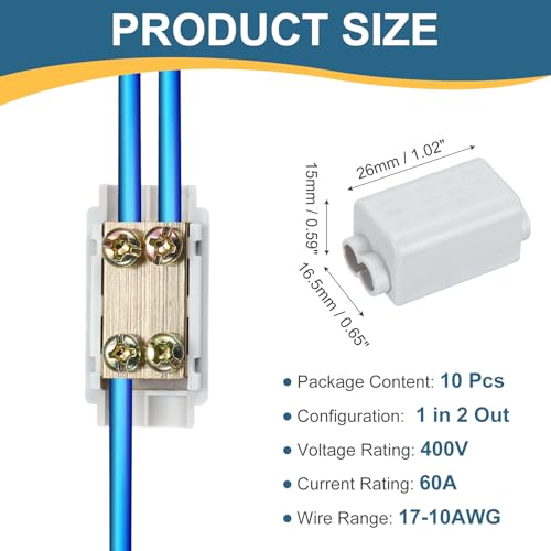 Conectores de terminal de empalme de cableado 17-10 AWG tuercas para cables eléctricos 10 u 2