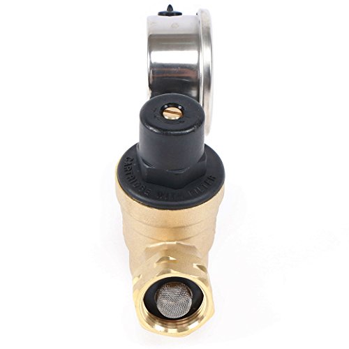 Image of U.S. Solid 3 /4 inch GHT RV Water Pressure Regulator, Adjustable Lead-Free Brass Water Regulator Valve with Gauge & Filter for RV, Camper & Garden Hose (Pack of 2)
