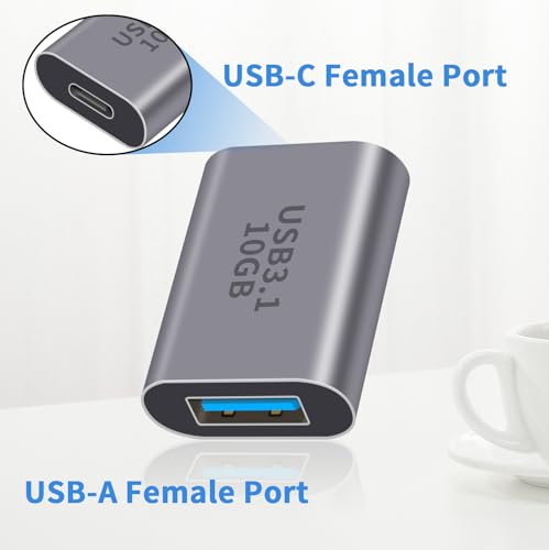 Duttek Adaptador USB C Hembra a USB Hembra 3.1 Gen2, USB 3.1 A a USB Tipo C, Adaptador de Doble Cara de 10 Gbps, Compatible con sincronización de Datos y Carga para Laptop, PC, etc. (1 PCS) - imagen 5